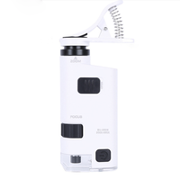 NO.BU-350M Led Portable Microscope with Phone Clip , Mini 300x-350x High Power Zoom Microscope