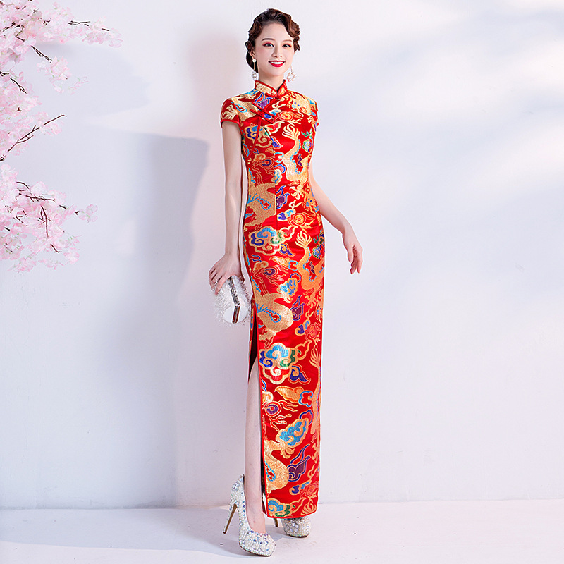 open lace back dress Amazon.com: Female Host Evening Party Dress Chorus Chinese Style Vintage  Cheongsam Classic Elegant Qipao Blue A01 XS : Clothing, Shoes & Jewelry