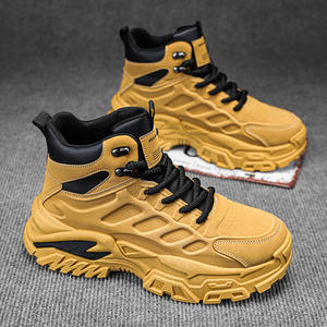 Zapatos de Hombre a la Moda, Botas de Senderismo de Caña Alta para Otoño e Invierno, Zapatos de Seguridad Antideslizantes con Cordones y Forro de Algodón - Product Image 3