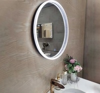 Miroir de salle de bain rond de luxe moderne, écran tactile LED intelligent HD, éclairage intégré pour la décoration de la maison et les mariages