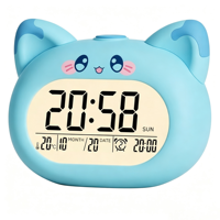 2026 Neuer Cartoon LCD Digitaler Wecker mit Schlummerfunktion, Timer & Temperaturanzeige für Büro, Zuhause, Schule, Studenten und Kinder