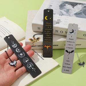 Marcapáginas Metálico con Diseño <span class=keywords><strong>de</strong></span> Dragón <span class=keywords><strong>de</strong></span> Fantasía Punk, Luna <span class=keywords><strong>y</strong></span> Cadena, para Amantes <span class=keywords><strong>de</strong></span> la Lectura, Regalo para Fans <span class=keywords><strong>de</strong></span> Novelas <span class=keywords><strong>de</strong></span> Fantasía - Product Image 3