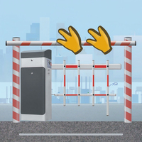 Système de gestion de stationnement avec barrière de parking à bras articulé, télécommande, robuste, servo AC/DC, RS485