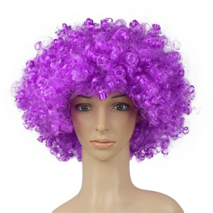 Perruque de cheveux synthétiques bruns, bandeau <span class=keywords><strong>Disco</strong></span> Clown, perruque de fête <span class=keywords><strong>Afro</strong></span> brune - Product Image 2
