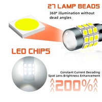 TGZ siete colores Led 12-24V T10 W5W 194 168 Led Canbud 27SMD Chip luces de techo de coche decodificador focos lámpara de matrícula 6500K