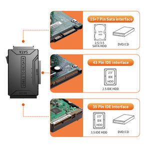 USB 3.0 إلى SATA IDE محول أقراص صلبة كابل تحويل 2.5 "/3.5" HDD SSD مع 12V 2A الطاقة 3 في 1 IDE محول SATA - Product Image 3