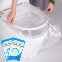 Protège-sièges de toilette jetables imperméables pour voyage, en plastique