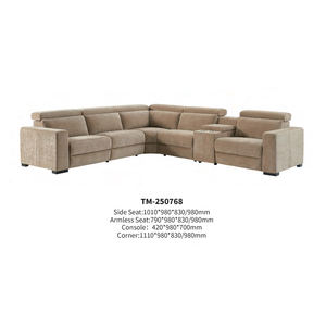 आधुनिक यू आकार 3 5 सीटर रहने वाले कमरे सोफे आपूर्तिकर्ता होम थिएटर इलेक्ट्रिक रिक्लेयर हैंडल कपड़े रिक्लेनिंग सोफा सेट फर्नीचर - Product Image 5