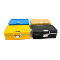 Boîte en fer blanc à couvercle rabattable à bouton unique, mini-boîte portable avec boucle pour cartes, outils de pêche, conteneur de rangement pratique, recyclé