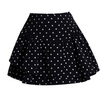 Jupe-short femme été 2025 nouveau style motif vague taille haute coupe trapèze à volants anti-plis motif 3D