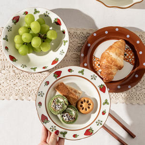 Juego de Platos de Cerámica Pintados a Mano con Tema de Conejito de Pascua, Vajilla de Porcelana <span class=keywords><strong>para</strong></span> <span class=keywords><strong>Regalo</strong></span> - Product Image 5