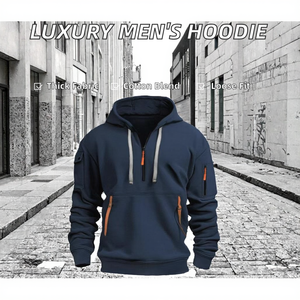 Luxury <b>Men</b> Hoodie Elevated Basics Collection Heavyweight Cotton & Bamboo Fiber Fleece 220g Relaxed Fit Design - Product Image 2
