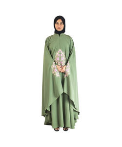 Nouveau style Longue abaya personnalisée de grande taille élégante en polyester à imprimé floral pour femmes en vente en gros - Product Image 6