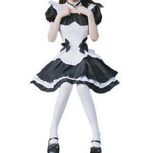 Japanese Style Black White Maid Dress Set for Women Spring 2025 Lolita Princess Costume Cosplay Outfit Accessories Skirt 14 - Product Image 5