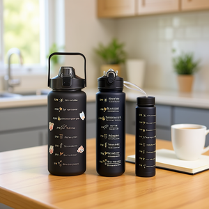 Juego de Botellas de Agua Motivacionales Myrva de 1200 ml, Diseño Atractivo en Plástico para Uso Promocional - Product Image 2