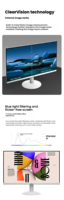 Moniteur LCD IPS blanc 27 pouces 27B30H/BW, faible lumière bleue, 100 Hz, pour ordinateur de bureau, jeux, maison, bureau