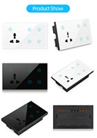 Interrupteur mural intelligent WiFi contrôlé par l'application Tuya et prise standard britannique 10A avec panneau en verre trempé, compatible Alexa