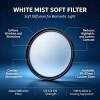 Filtre en verre souple OEM 37-82mm, effet de diffusion blanc et noir avec 1/2, 1/4, 1/8 pour appareil photo