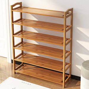 Étagère à chaussures en bambou 6 niveaux, design moderne, gain de place, pour entrée, salon, rangement - Product Image 4