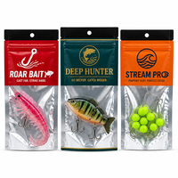 Haute qualité refermable pêche Doypack 3 joint latéral pochette à fermeture éclair fenêtre transparente Mylar sac pour poisson appât poudre