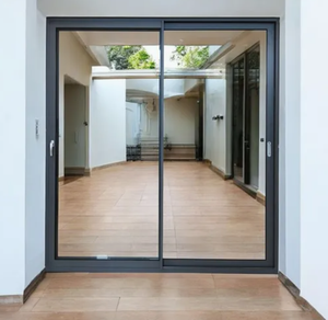 NFRC Moderno marco delgado de aluminio 4 paneles de vidrio templado Patio puerta corredera huracán impacto aislamiento térmico sala de estar - Product Image 6