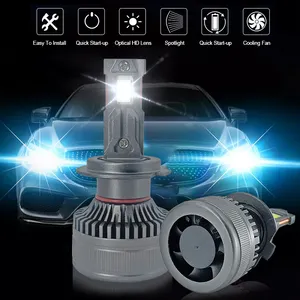 Super Bright 240W 36000LM Canbus H4 H7 H11 Cooling Fan 9005 9006 Halogen Xenon Led Headlights Bulbs Projector