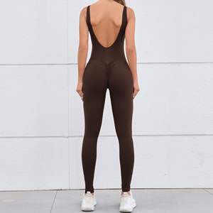 Nude Peach Butt Backless Fitness Yoga Body pour les femmes Hot Gym Sports Jumpsuit One Piece Set - Product Image 2