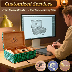 Tùy Chỉnh Handmade Cigar Humidor Gỗ Cigar Hộp Nhà Sản Xuất Tủ Tây Ban Nha Đàn Piano Cigar Phụ Kiện - Product Image 3
