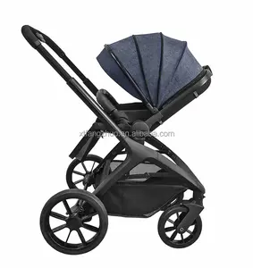 Troli berjalan bayi lipat, kereta dorong bayi sertifikat EN1888 3 dalam 1 mewah kursi dorong dengan tas bayi ibu