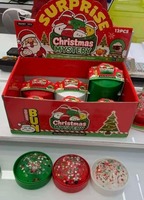 Boîte de jouets Squishy en forme de boulettes de Noël, 6 styles festifs en TPR à rebond lent, jouet anti-stress, boîte de présentation pour comptoir