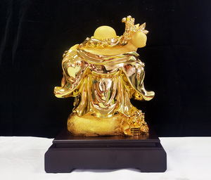 Commercio all'ingrosso di alta qualità Fengshui artigianato che ride <span class=keywords><strong>statue</strong></span> di <span class=keywords><strong>Buddha</strong></span> in miniatura oro Maitreya <span class=keywords><strong>Buddha</strong></span> decorazioni per la casa - Product Image 4