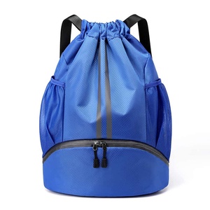 Unisex Black <b>Drawstring</b> <b>Backpack</b> 20-35L Mesh Side Pockets Zippered Bottom Compartment Travel Fashion Bag - Product Image 3