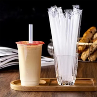 Pailles à boire jetables en plastique PP écologiques et durables pour boissons chaudes/froides, sans danger pour les aliments, idéales pour les bars à jus et les salons de thé.