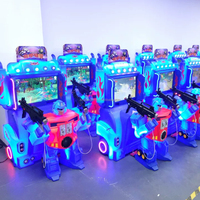 Machine de jeu d'arcade à pistolet optique, machine de tir, pousse-pièces à pistolet optique, console de jeu pour enfants 2 joueurs Mech Hero