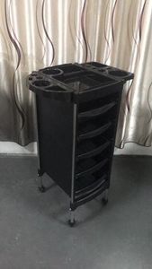5 Drawer Black Salon <b>Trolley</b> Rolling Hairdressing <b>Tool</b> Cart with Top Bottle Holders - Product Image 5