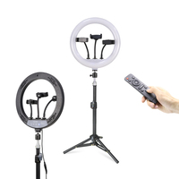 Lampu Ring Selfie fotografi lingkaran Led, dengan dudukan Tripod