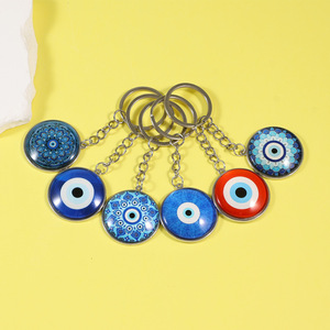 Cross-Border Turkish Devil Eye Light Keychain Blue Glass Eye Pendant Bag Charm Accessories Wholesale