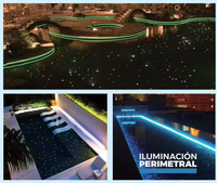Wasserdichte LED-Glasfaser-Schwimmbadbeleuchtung Optische Faser-Stern- und Umfangslichter für Pools