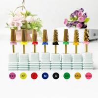Nouveau kit de fraise de foret à ongles en tungstène 5 en 1 Hot Gold Pro Carbide Nail Bits