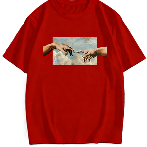 T-shirt graphique « <span class=keywords><strong>La</strong></span> <span class=keywords><strong>Création</strong></span> <span class=keywords><strong>d</strong></span>'<span class=keywords><strong>Adam</strong></span> » – Art Renaissance, Peinture Classique, Coton Oversize, Manches Courtes, Streetwear, Haut <span class=keywords><strong>D</strong></span>écontracté - Product Image 5