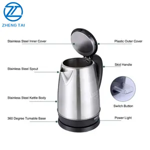 Electric Kettle Stainless Steel OEM 1.8L Cordless Kettle From Chinese Factory. Water/tea/coffee