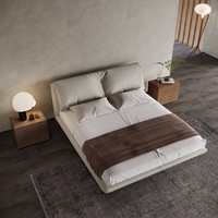 Cadre de lit de luxe design italien Queen-Size Ensemble de meubles de chambre à coucher en acier inoxydable de haute qualité, inclinables et souples