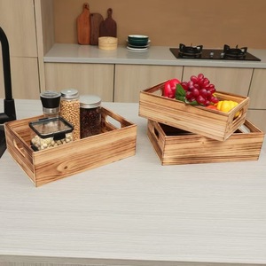 Rectangular Solid Wood <b>Storage</b> Box Pine <b>Stackable</b> Kitchen Organizer Desktop <b>Storage</b> <b>Container</b> Neatening Solution - Product Image 1
