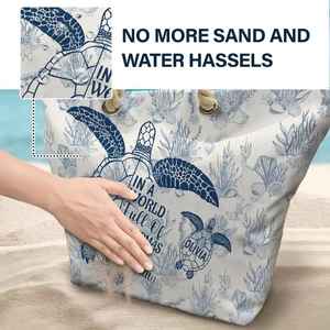 Toile De Jouy World Full of Grandmas-Bolso de mano Vintage <span class=keywords><strong>personalizado</strong></span> Turtle Beach para ella, <span class=keywords><strong>regalo</strong></span> <span class=keywords><strong>personalizado</strong></span> para <span class=keywords><strong>abuela</strong></span> - Product Image 2