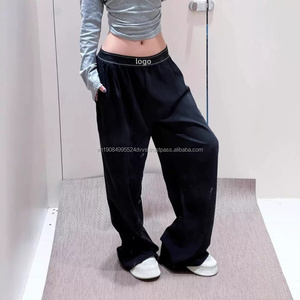 Pantalon de sport de luxe pour femme à séchage rapide, taille haute, coupe ample et jambe large, avec taille élastique, idéal printemps/été - Product Image 1
