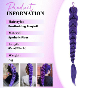Extensions de cheveux synthétiques pré-étirées de 26 pouces, fibres haute température, tresses Yaki pour femmes - Product Image 3