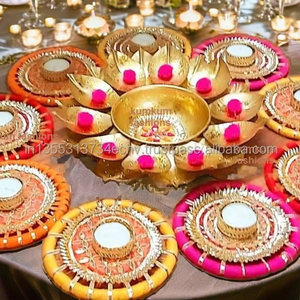 Cuenco de Metal Lotus Urli, Portavelas, Decoración para Mesa de Pooja, Boda, Hogar, Diwali, Decoración Festiva Moderna, Duradera y de Alta Calidad - Product Image 2