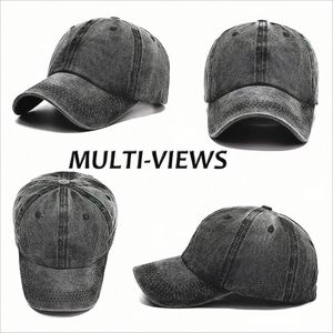 Casquettes de baseball rétro vintage non structurées, style papa, avec logo personnalisé, sportives, ajustables, effet vieilli et délavé, vente en gros, 100% - Product Image 3