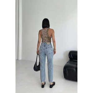 Mom Fit Jeans Breathable <b>Denim</b> <b>Trousers</b> Plus Size Casual Print Pencil Straight Baggy Styles Vintage Fashion Holes XS XXL for All - Product Image 4