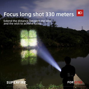 Lumen cao mạnh mẽ <span class=keywords><strong>Zoomable</strong></span> Đèn pin ngọn đuốc GT60 dẫn điện đèn pin sạc 26650 Pin đèn pin - Product Image 5